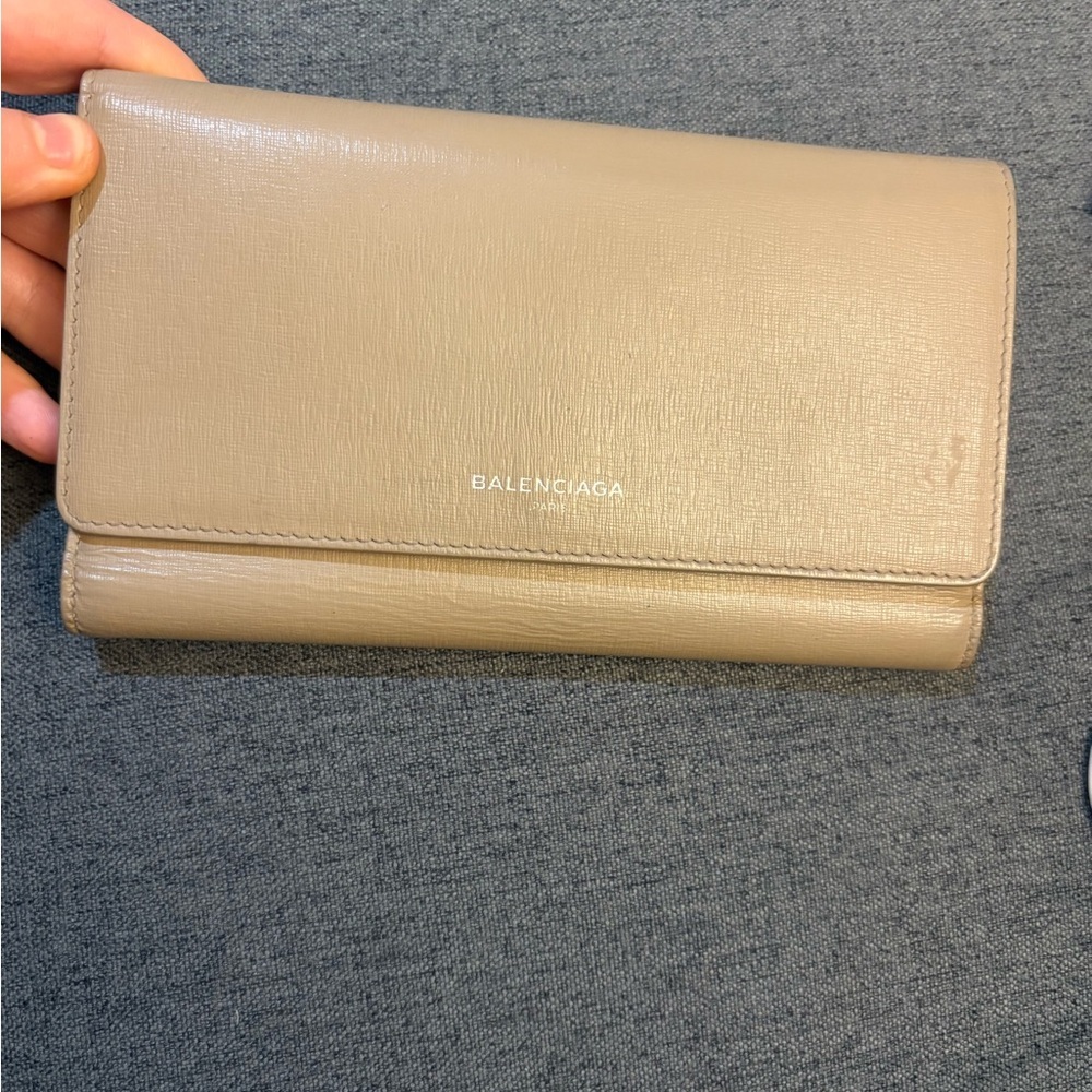 Balenciaga Beige Leather‎ wallet + coin wallet